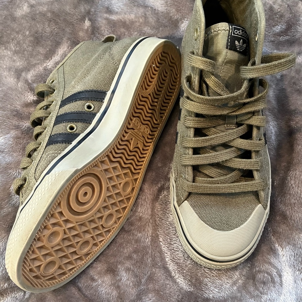 Adidas Nizza Hi Shoes Olive Green- Mens High Tops
